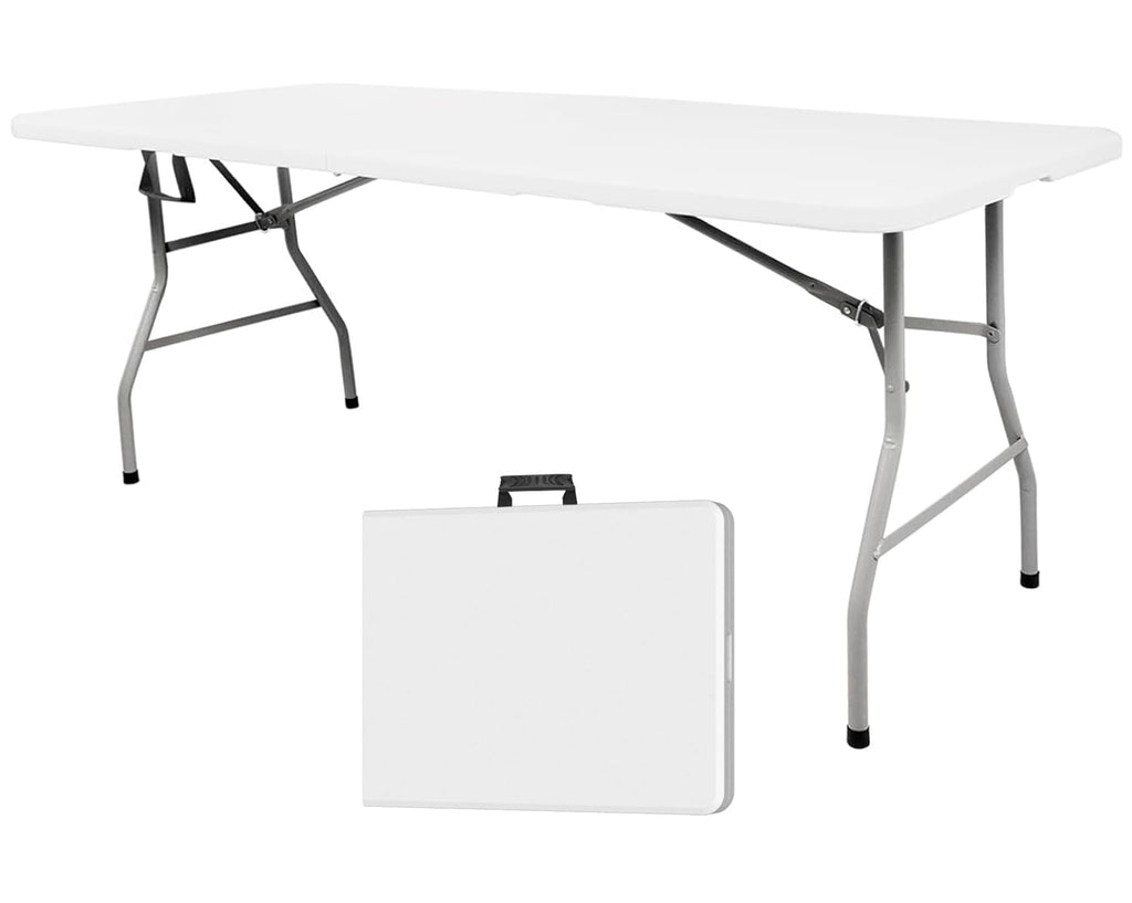 6ft White Folding Plastic Table with Handle Z155