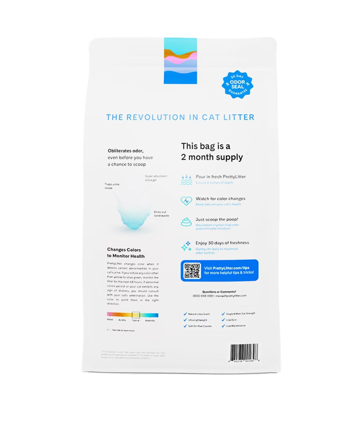 Health Monitoring Cat Litter with Lotus Flower Scent 8 Lb Bag A687