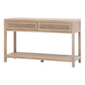 50.5 in Wide Solid Reclaimed Oak Wood and Cane Console Table W539153