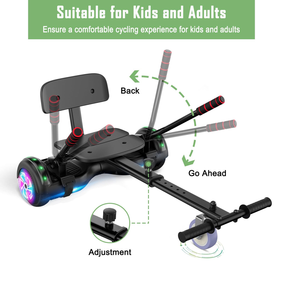 CBD Scooter with LED Lights, 6.5" Wheels, Dual 300W Motor O540516