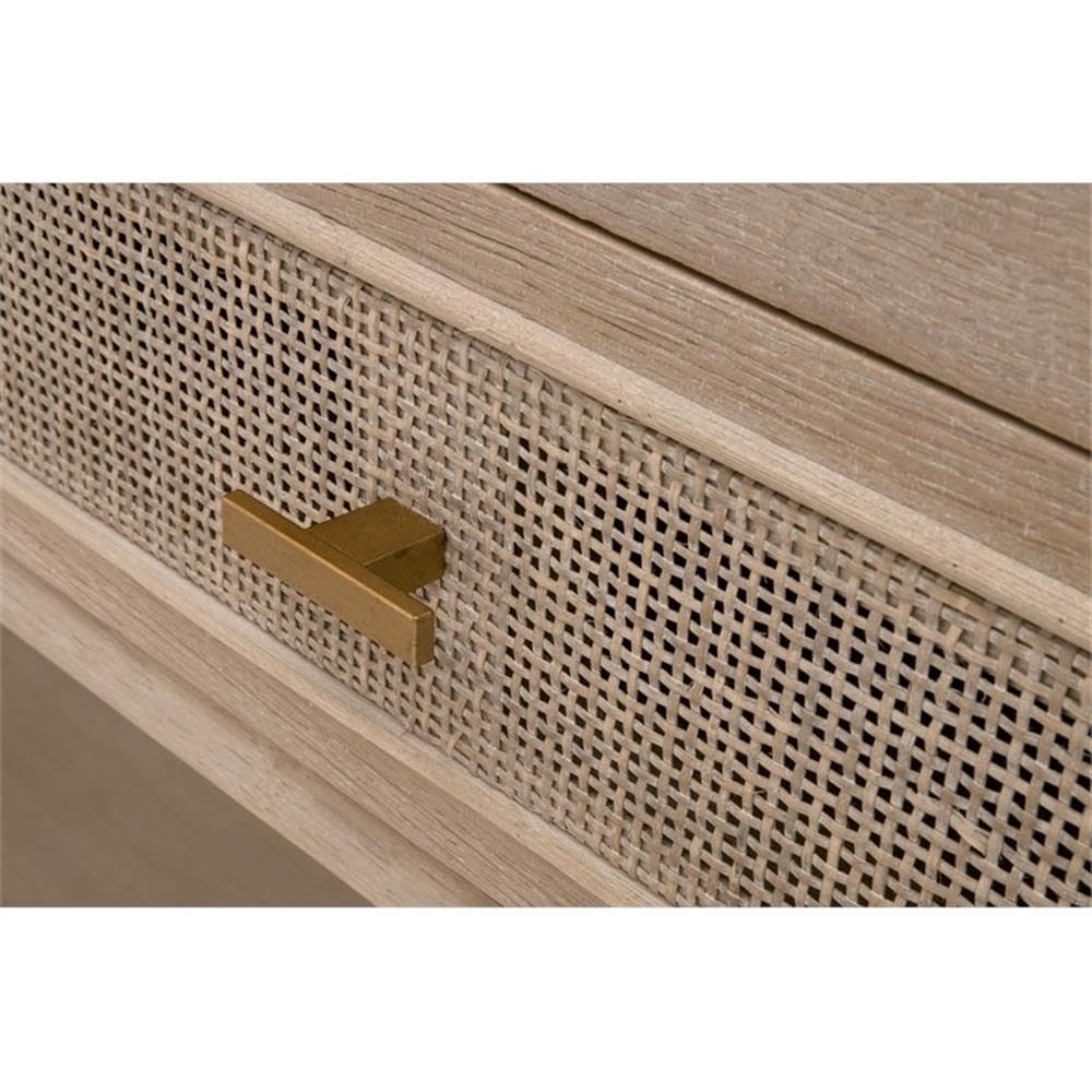 50.5 in Wide Solid Reclaimed Oak Wood and Cane Console Table W539153
