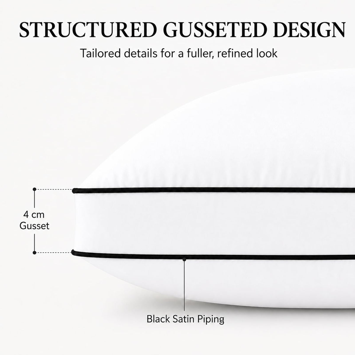 Queen Size Set of 2 Gusseted Bed Pillow A29227