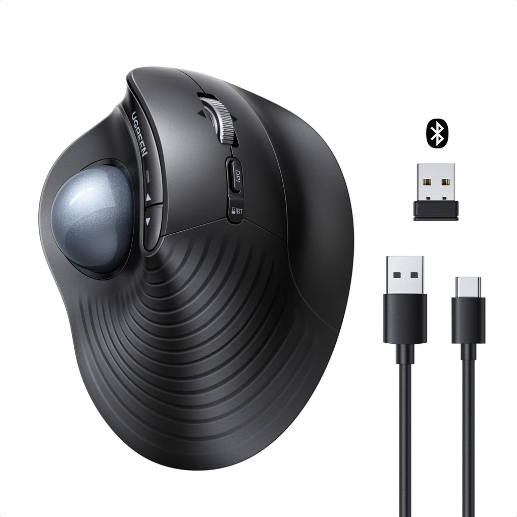Wireless Trackball Mouse, Bluetooth & 2.4G, Thumb Control G16053