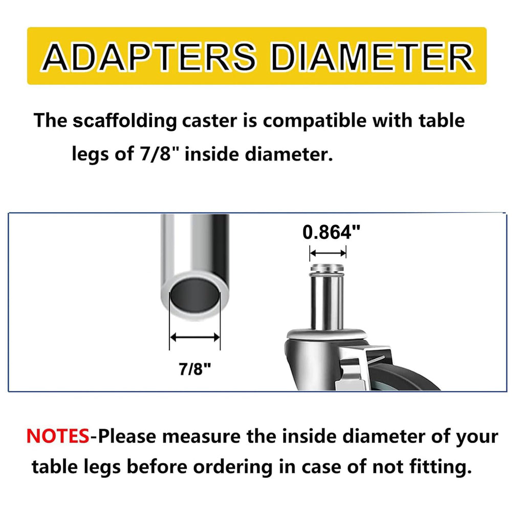 4 inches Casters for Wire Shelving Racks, Set of 4 T837