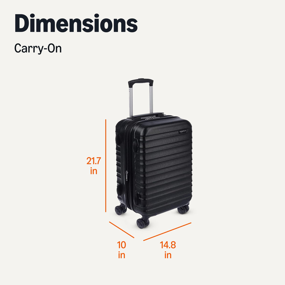 21" Black Hardside Carry-On Luggage with Spinner Wheels B373