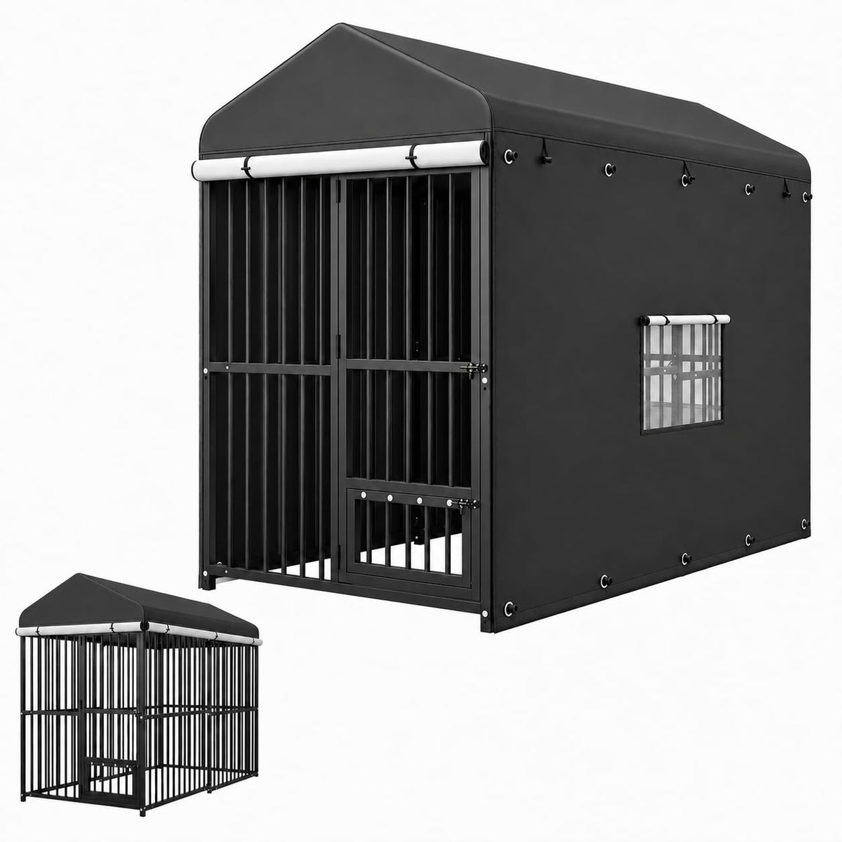 8x4 FT Heavy Duty Outdoor Dog Kennel with Full Cover A87301