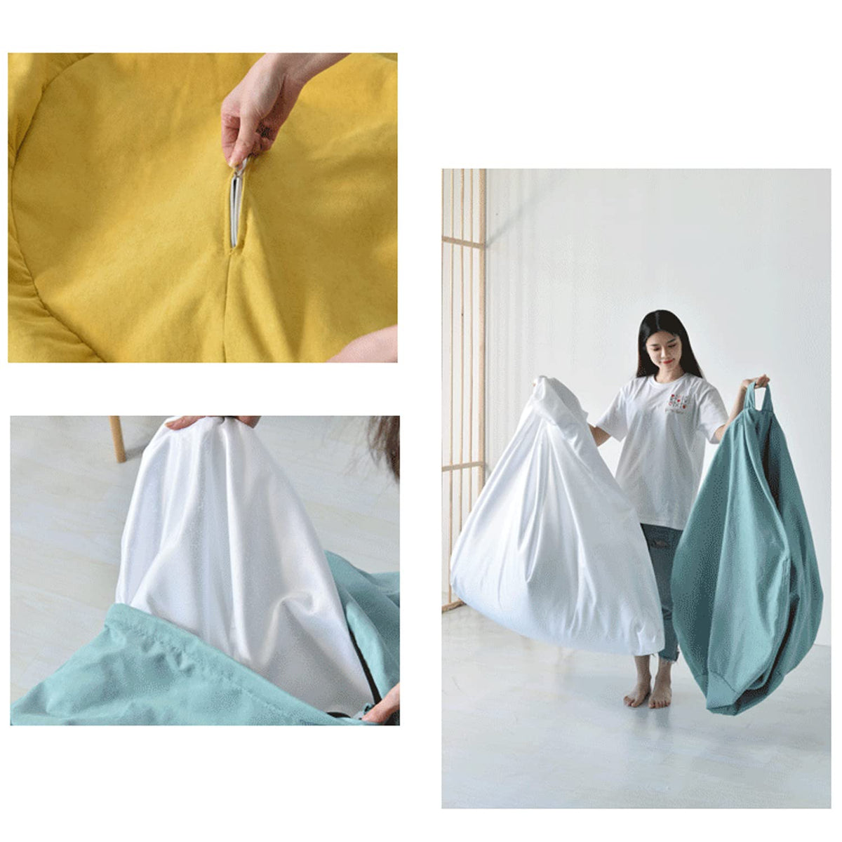Yellow Washable Bean Bag Chair Cover G7179