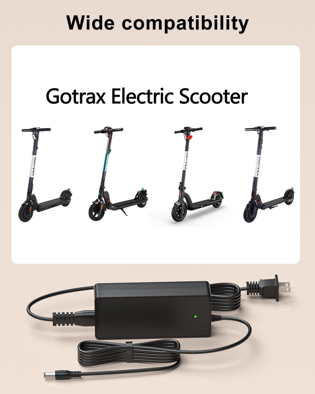 42V 2A Electric Scooter Charger with LED Indicator Light Z984