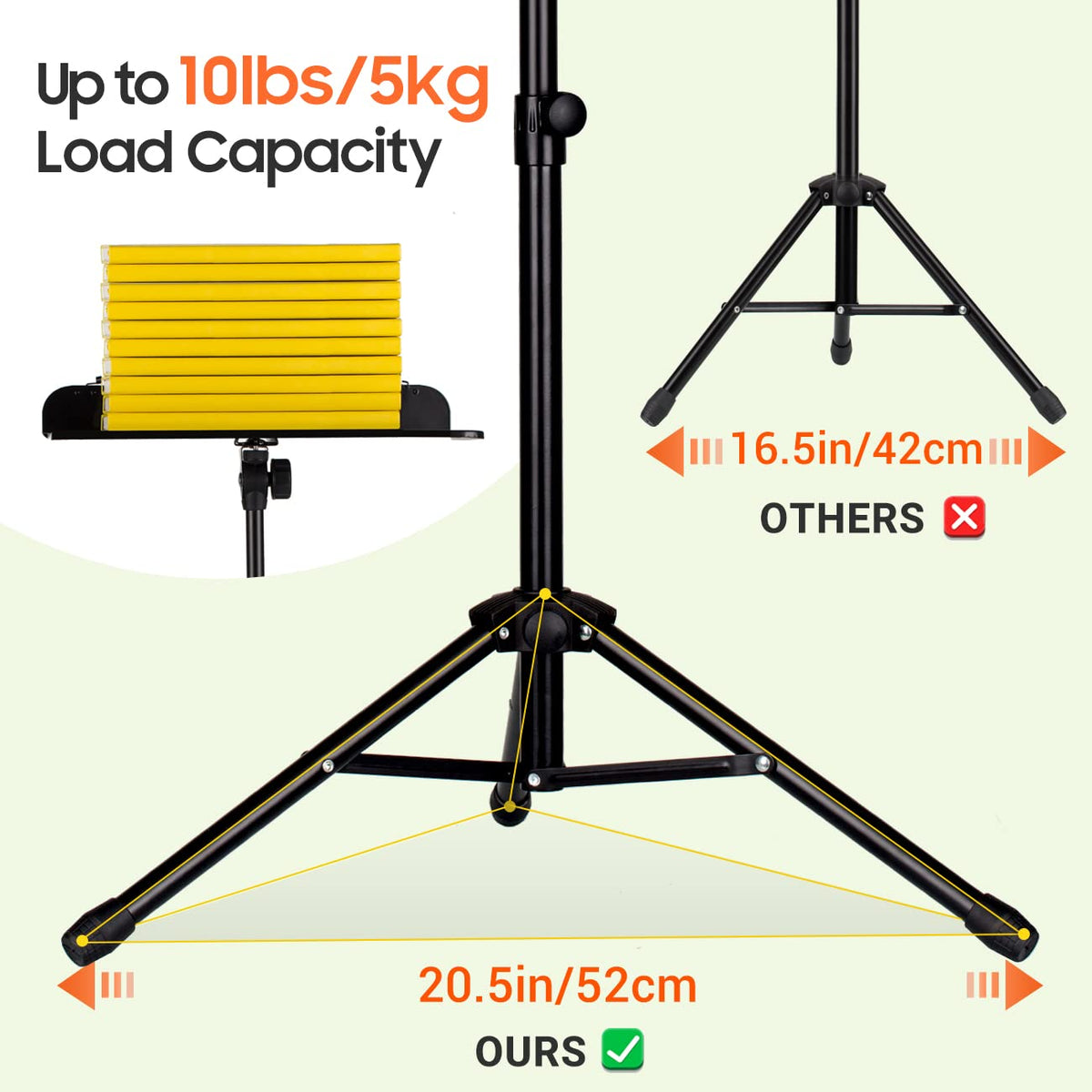 Adjustable Metal Sheet Music Stand with Carry Bag X677