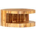 25.6"x11.8" Solid Sheesham Wood Round Coffee Table L15292