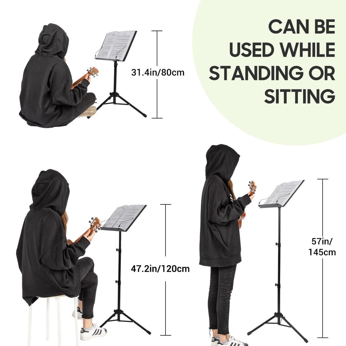 Adjustable Metal Sheet Music Stand with Carry Bag X677