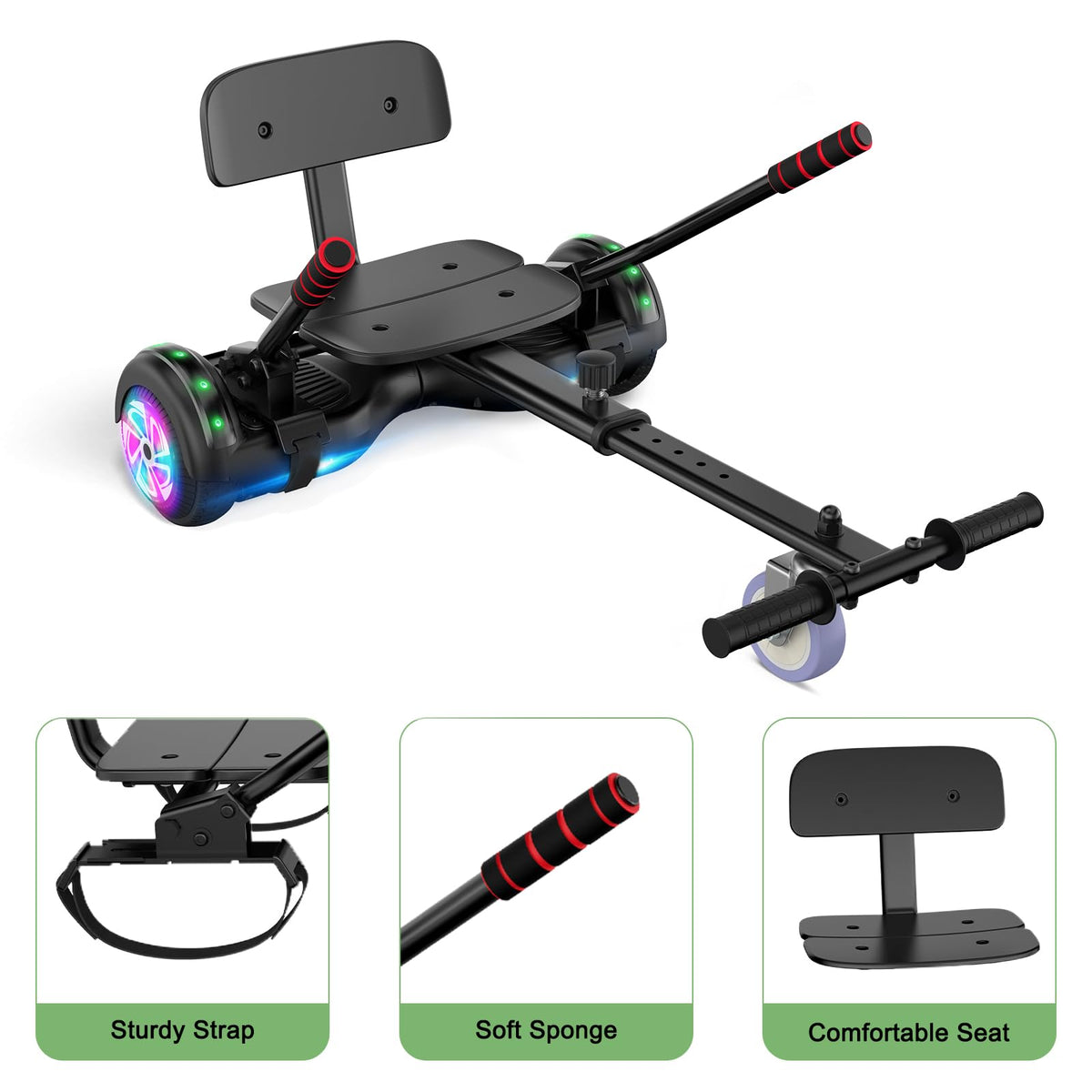 CBD Scooter with LED Lights, 6.5" Wheels, Dual 300W Motor O540516
