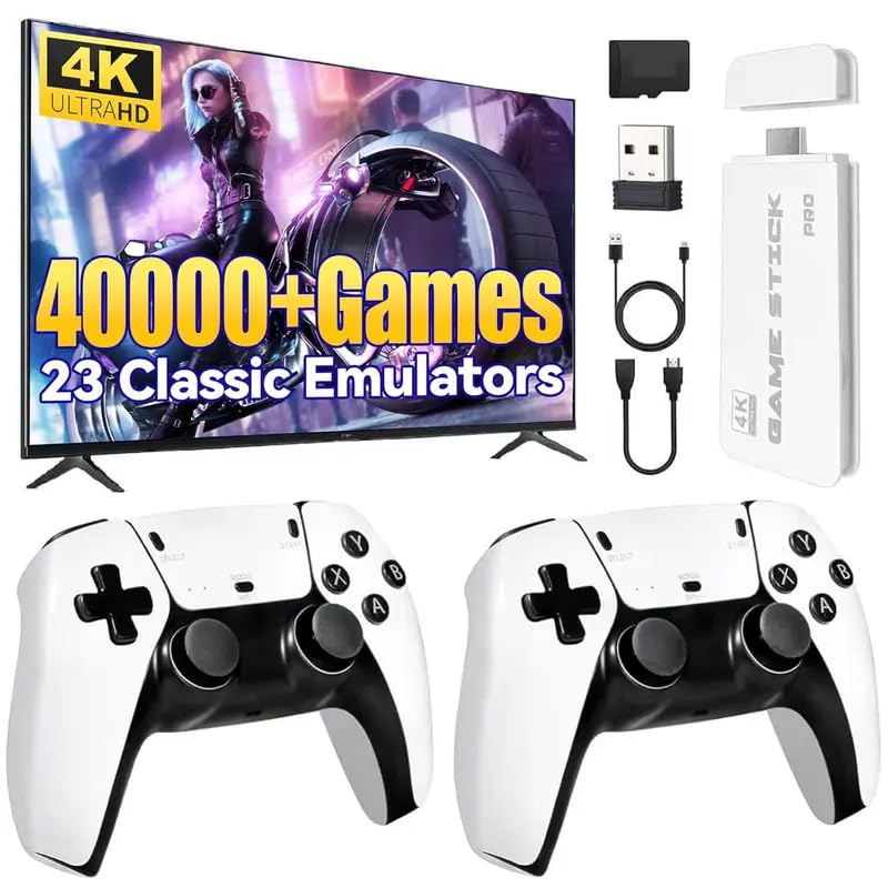 4K Wireless Retro Game Stick with 40000 Games and 26 Emulators R4285