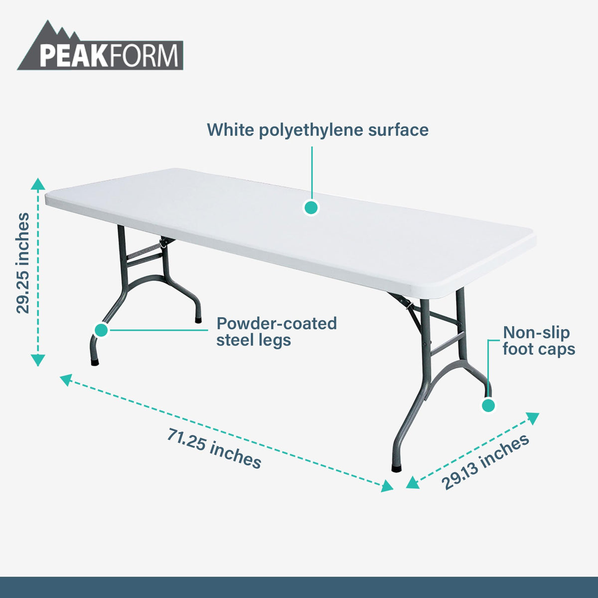 White 6 Foot Folding Multipurpose Table A115406