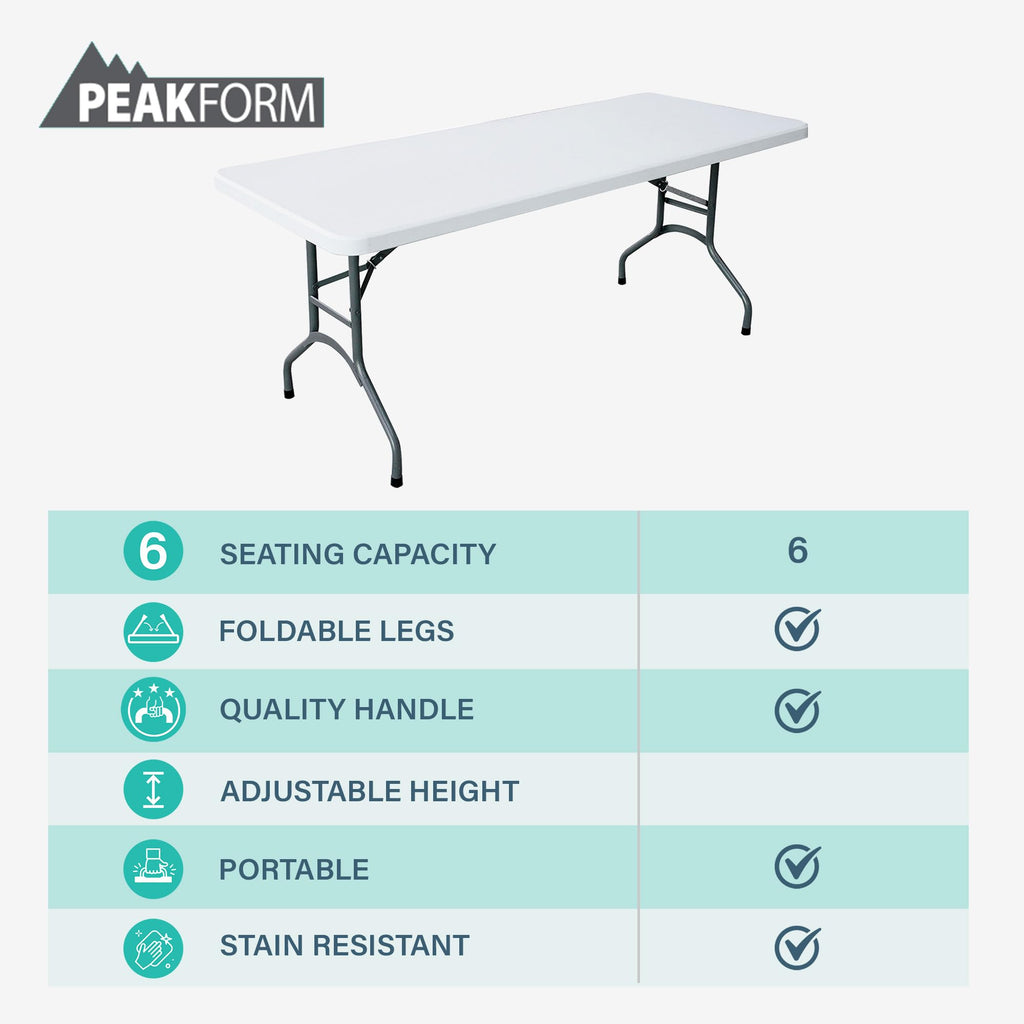 White 6 Foot Folding Multipurpose Table A115406
