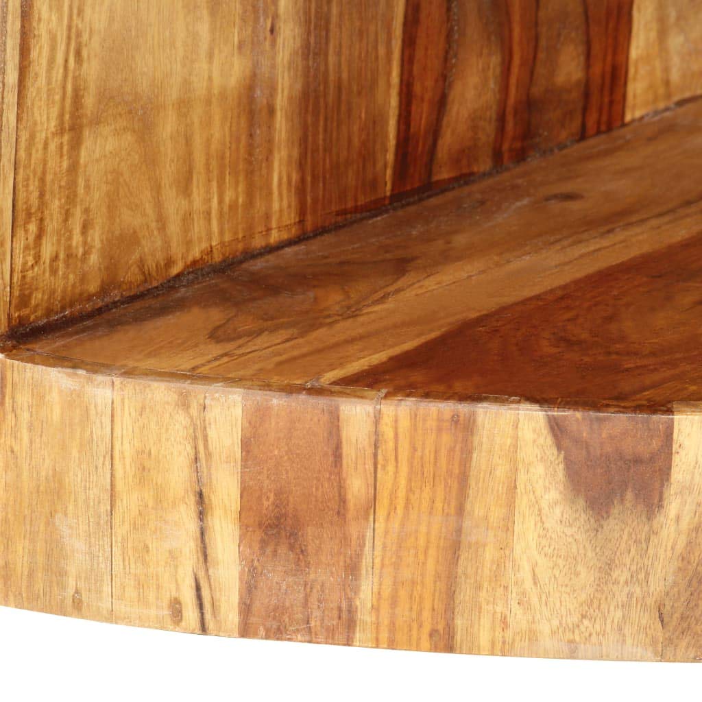 25.6"x11.8" Solid Sheesham Wood Round Coffee Table L15292