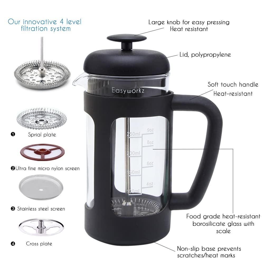 12 oz Stainless Steel French Press and Gooseneck Pour Over Kettle Z344883