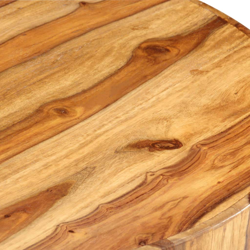 25.6"x11.8" Solid Sheesham Wood Round Coffee Table L15292