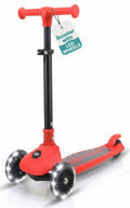 Foldable 3 Wheel Scooter with LED Wheels, Adjustable Handlebar, Red V564765
