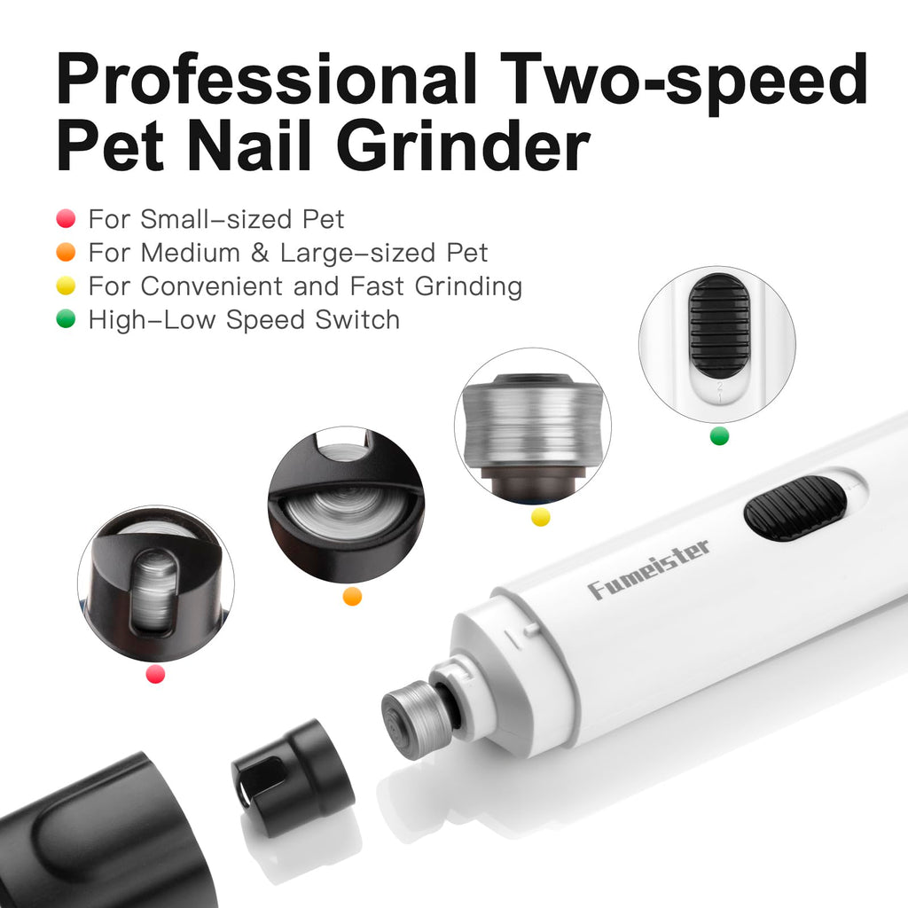 Quiet 2-Speed Type-C Rechargeable Dog Nail Grinder P42858