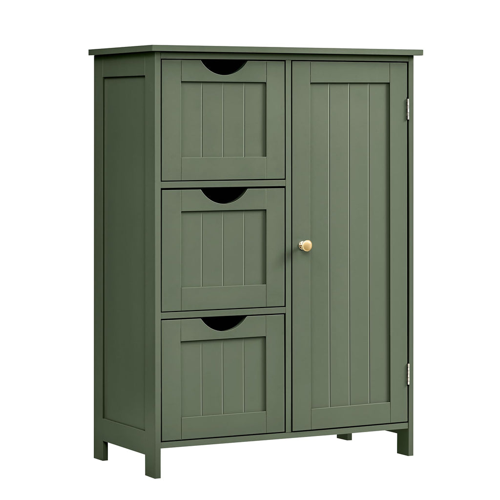 Forest Green 3 Drawer Bathroom Floor Storage Cabinet L64665