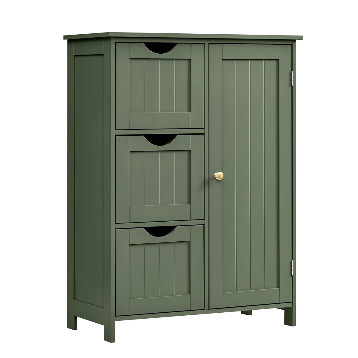 Forest Green 3 Drawer Bathroom Floor Storage Cabinet L64665