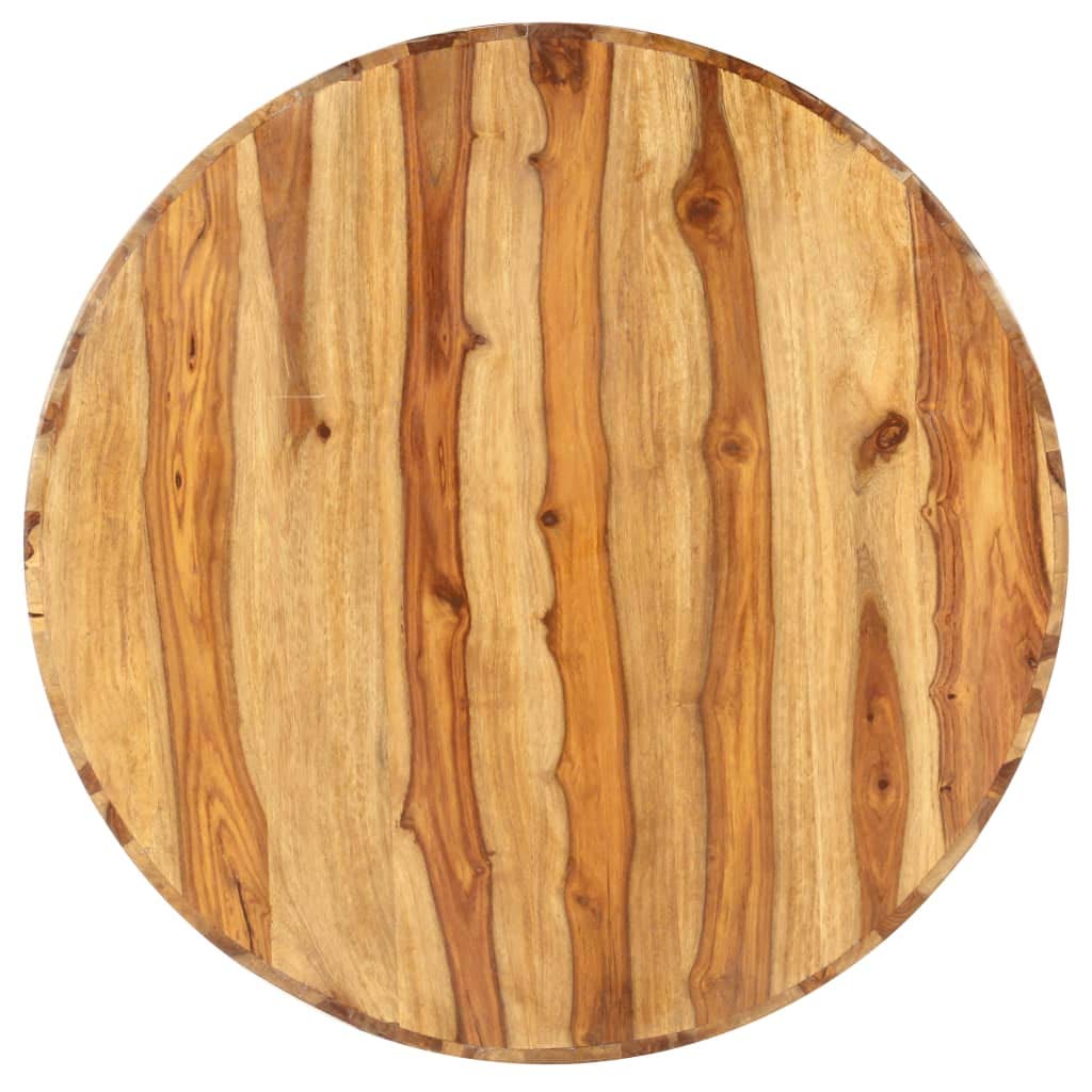 25.6"x11.8" Solid Sheesham Wood Round Coffee Table L15292