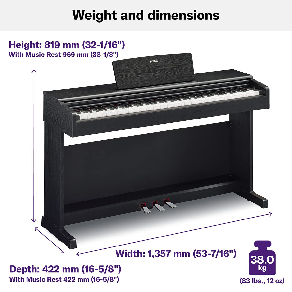 Black Digital Console Piano with Bench P279235