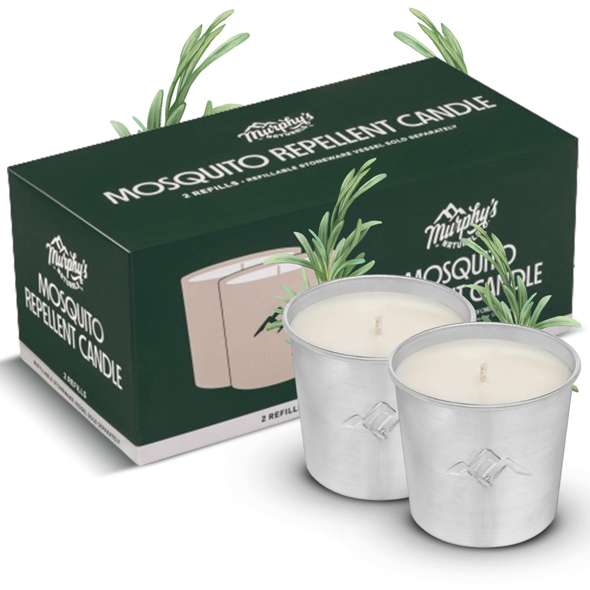 Mosquito Repellent Candle Refills 9 oz Pack of 2 E39818
