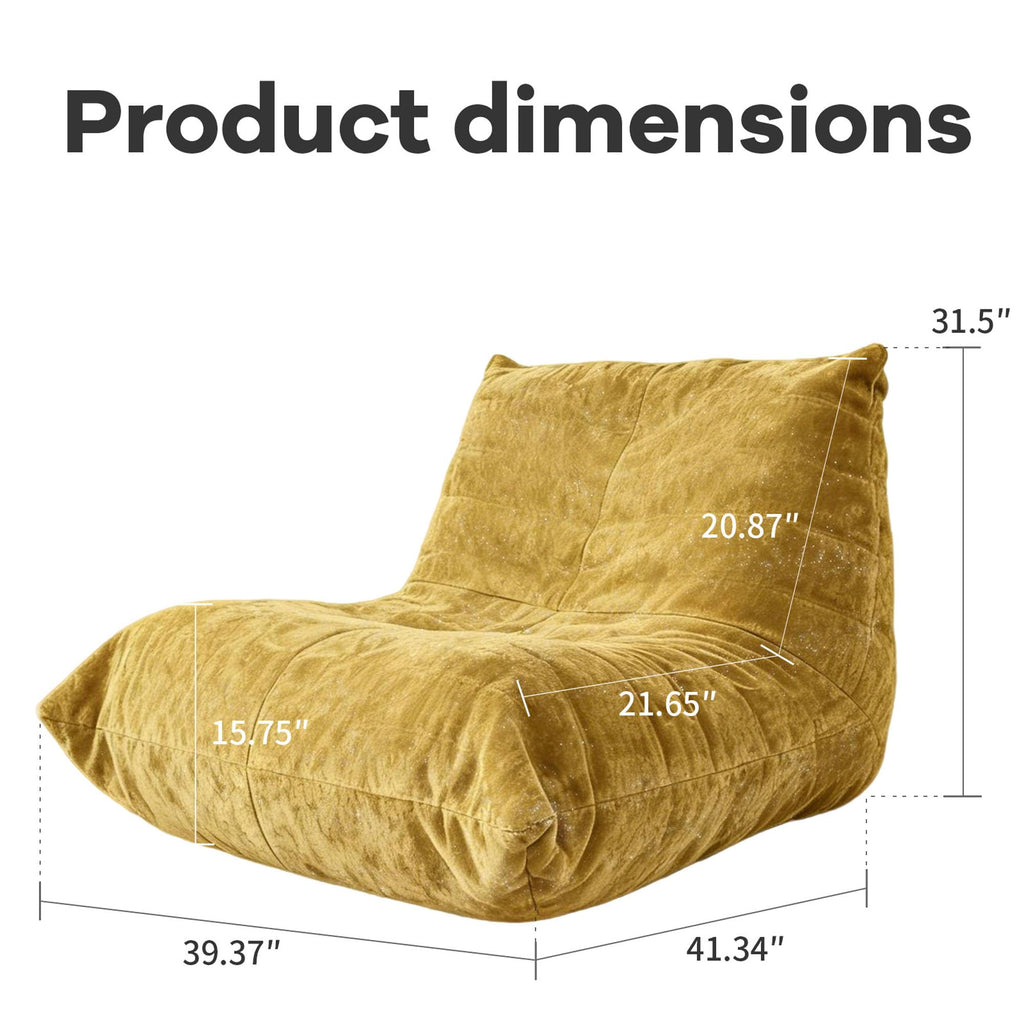 Yellow Bean Bag Chair with Memory Foam E40182