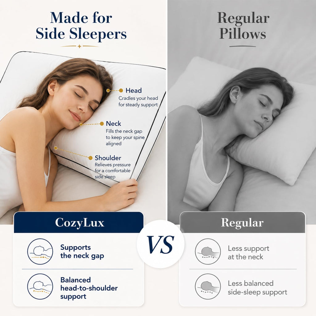 Queen Size Set of 2 Gusseted Bed Pillow A29227
