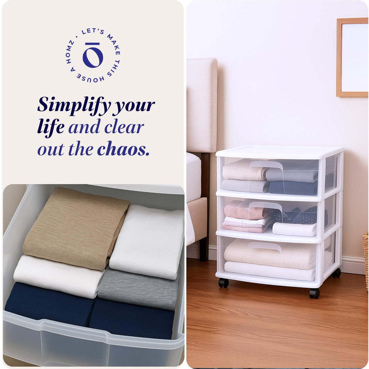 3-Tier Storage Cart with Removable Wheels D29235