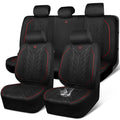 Waterproof Neoprene Car Seat Covers Full Set 5 Seats Black Red F467