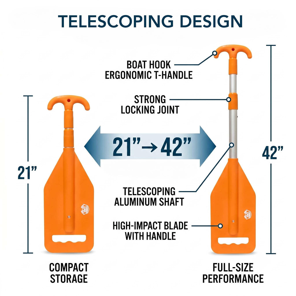 Telescoping Emergency Paddle with T-Grip Handle D297