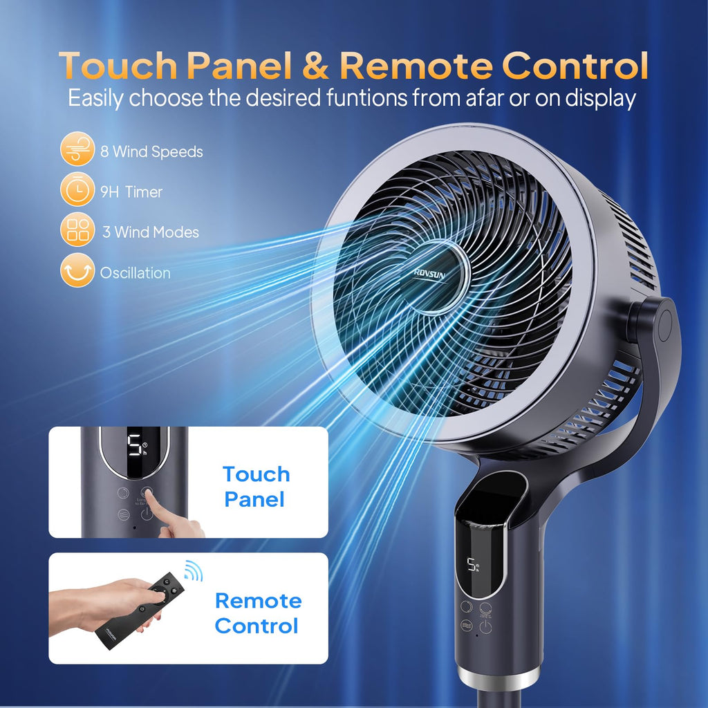 3-in-1 Pedestal Tabletop Fan with Remote Grey 2-Pack I73715
