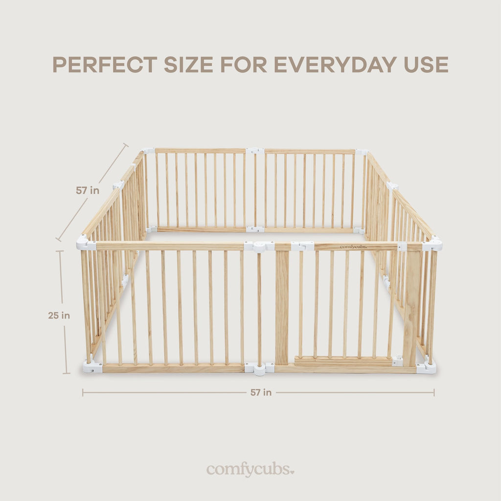 Foldable Playpen Light Wood White T68817