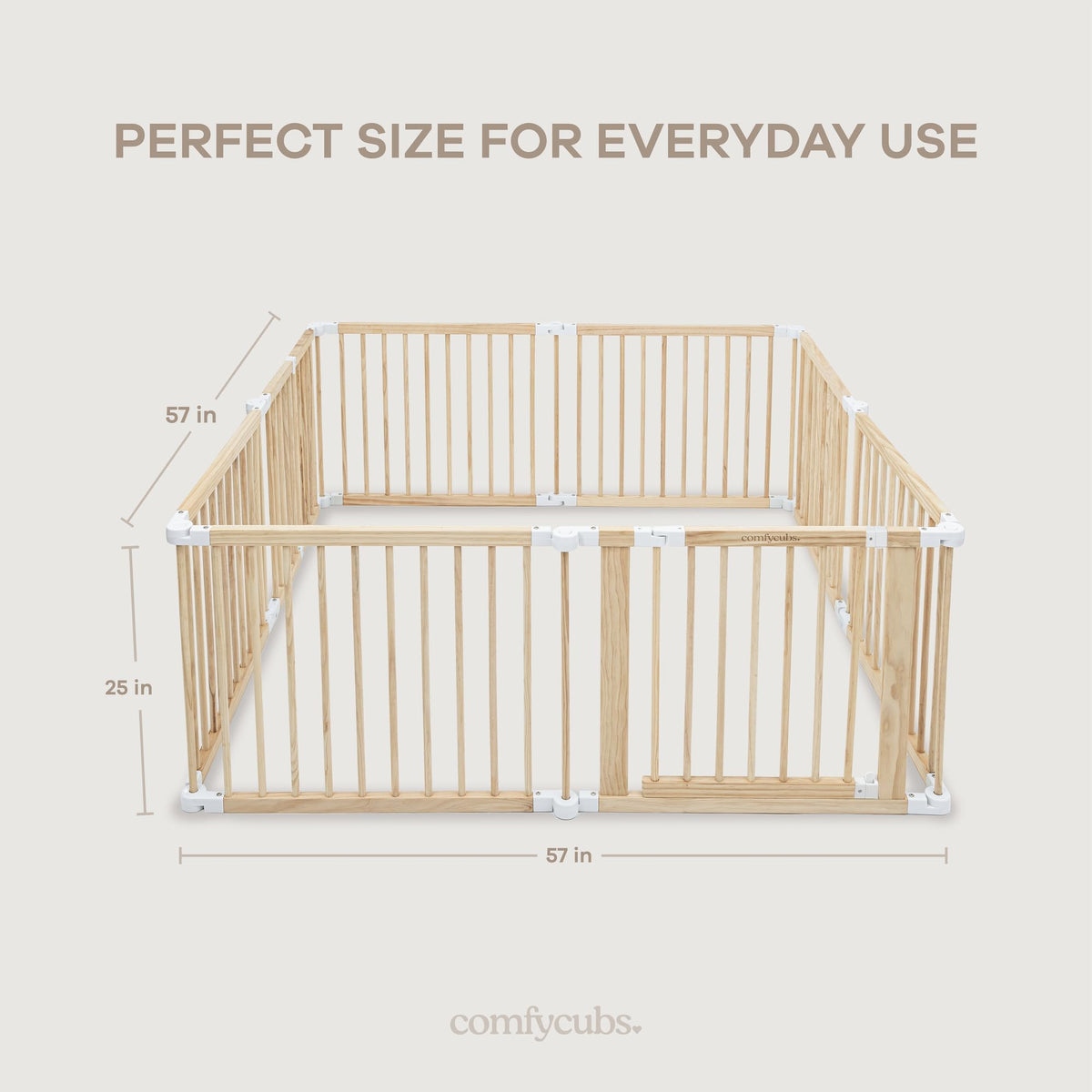 Foldable Playpen Light Wood White T68817