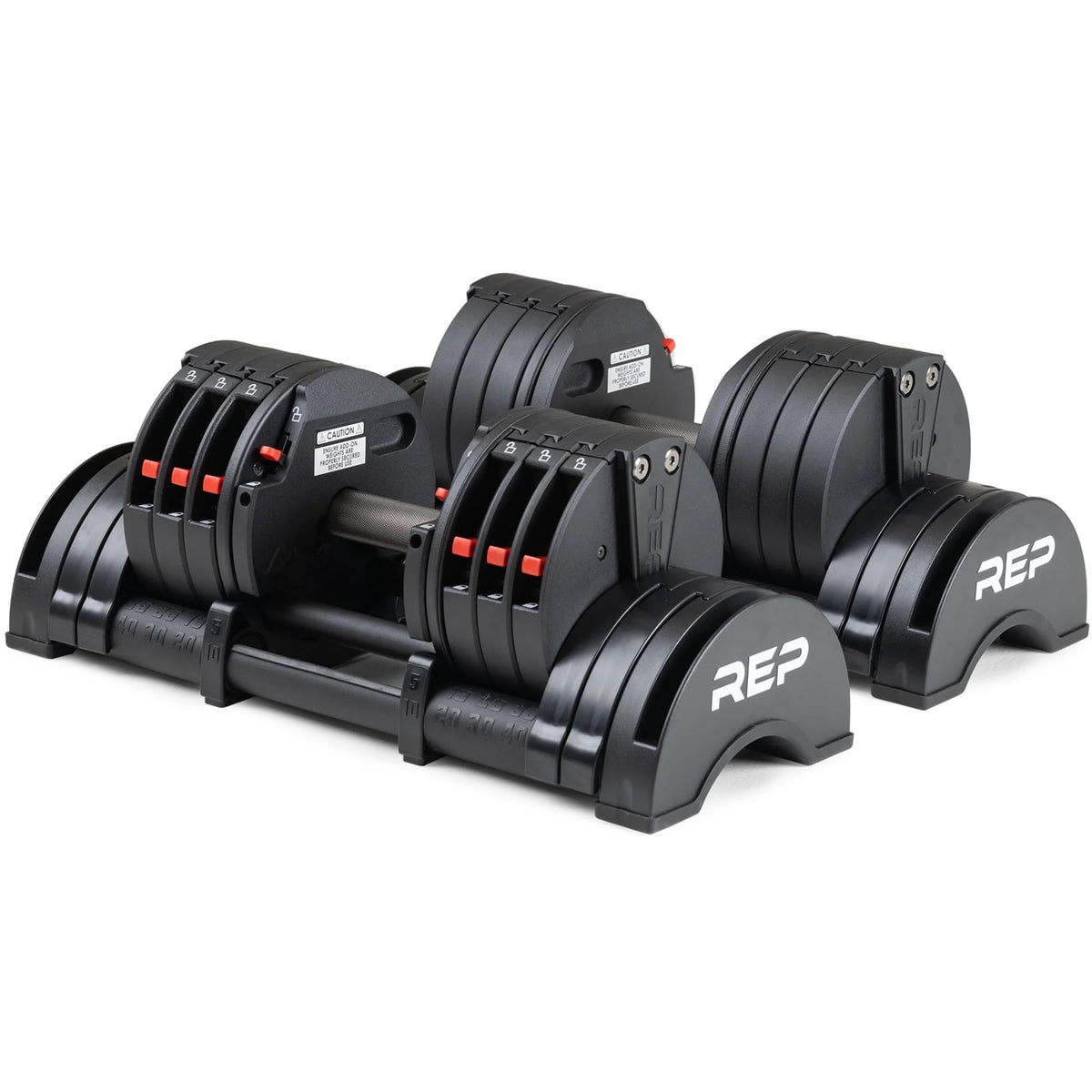 Adjustable Dumbbell Set Pair 30/40/50/60 lb Steel Plates Knurled Handle K846387