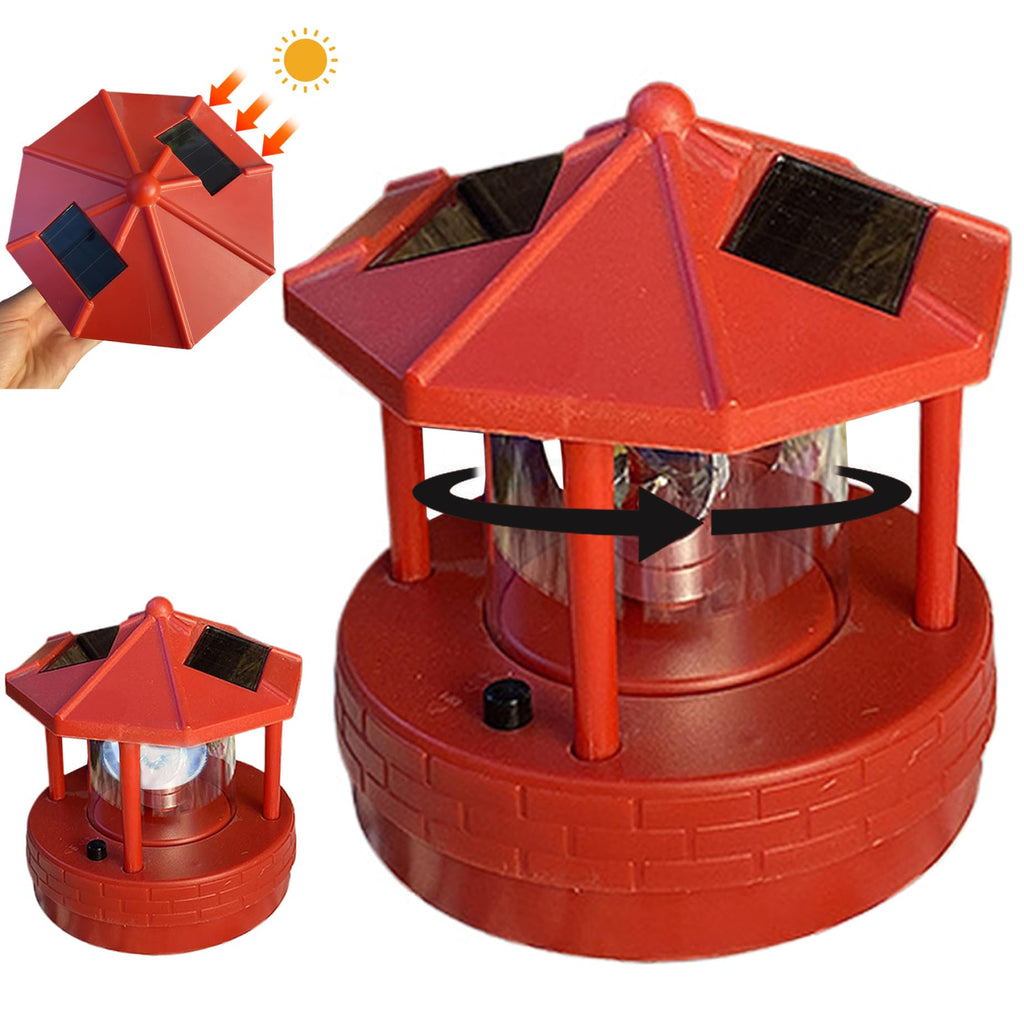 Solar Lighthouse with 360° Rotating Beacon V8144