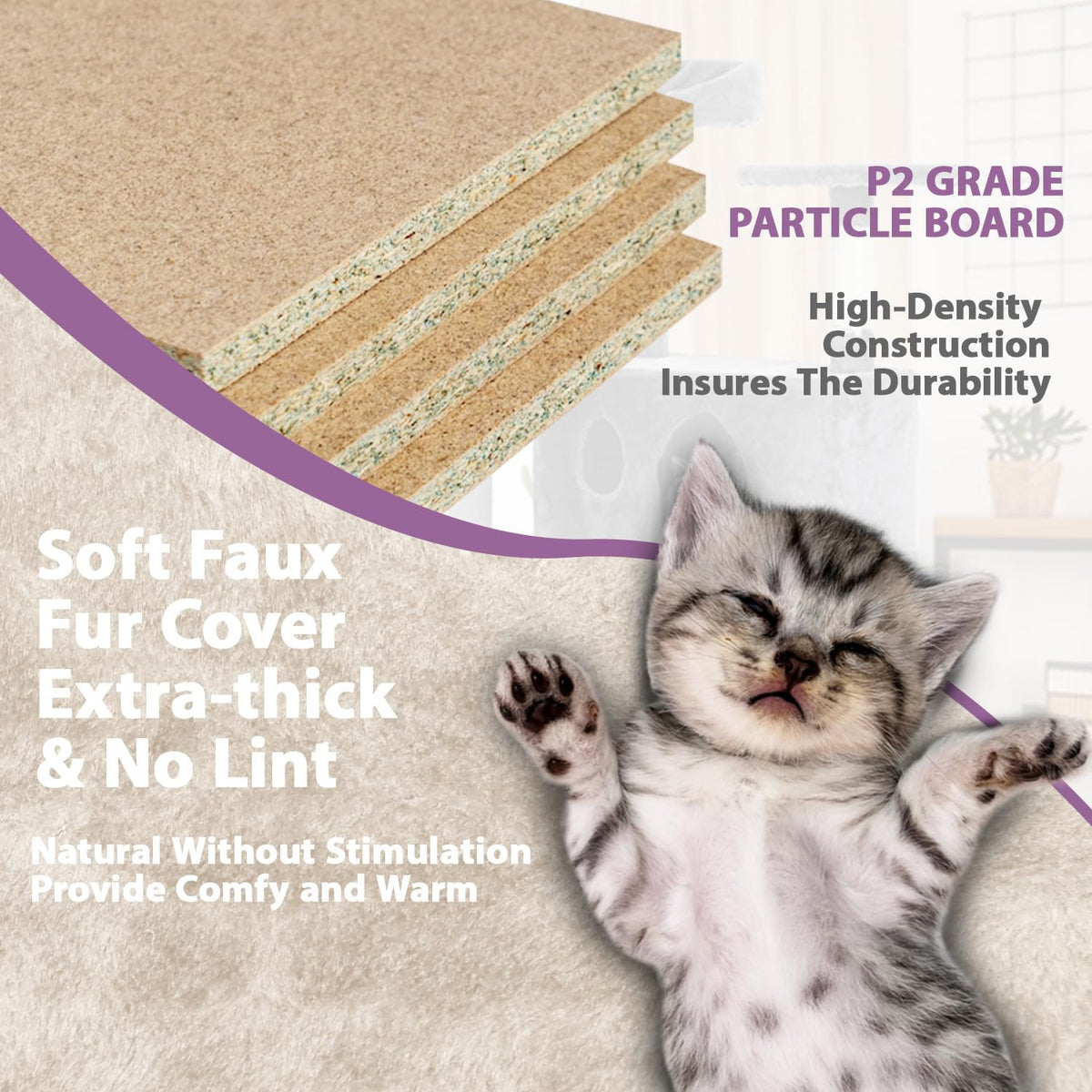 70 Inches Multi-Level Cat Tree with Scratching Posts Q896895