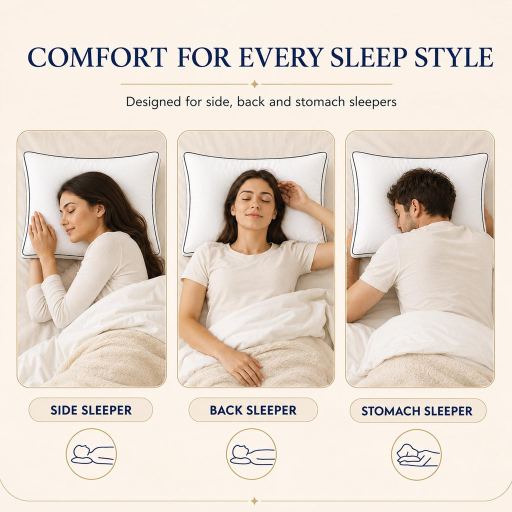 Queen Size Set of 2 Gusseted Bed Pillow A29227