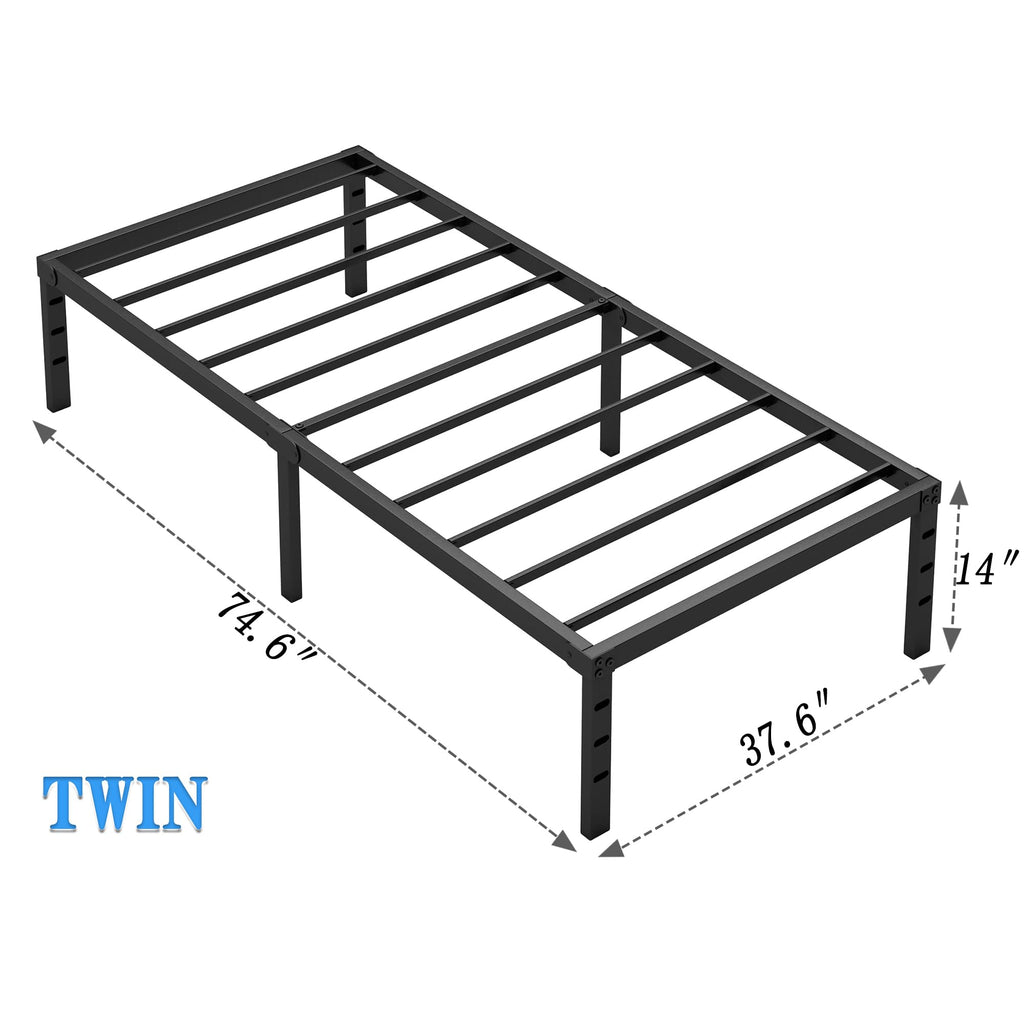 Metal Bed Frame with Storage Space, 14 Inch C36190