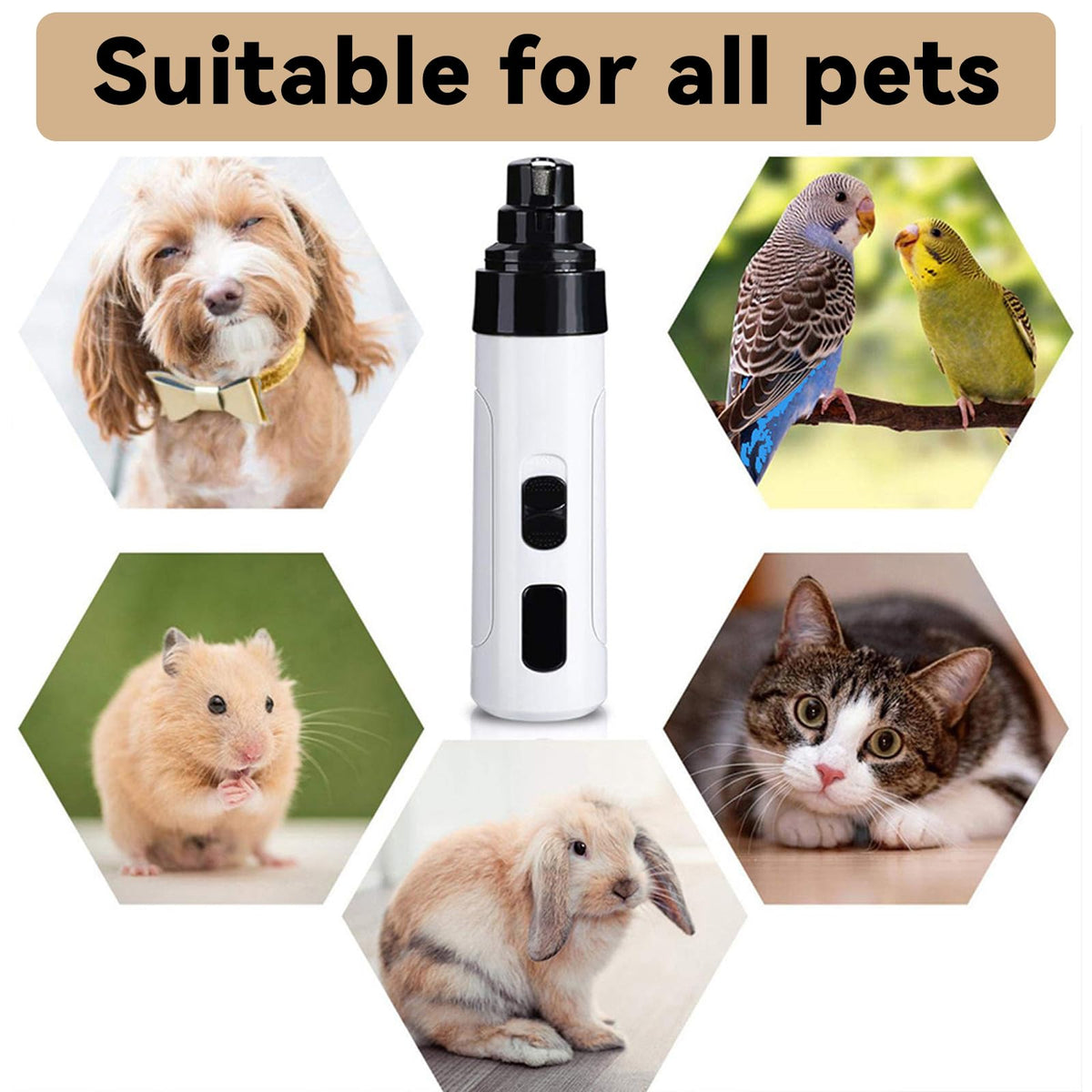Quiet Pet Nail Grinder, 2 Replacement Heads Y98095