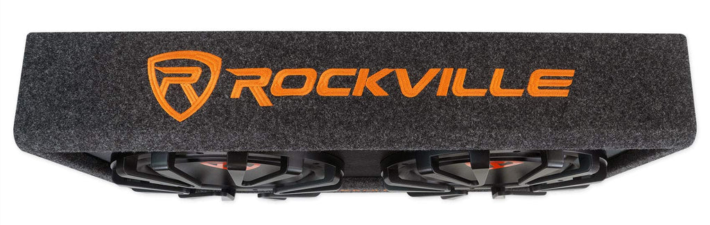Dual 12" Slim Vented Powered Car Subwoofer Enclosure B10974