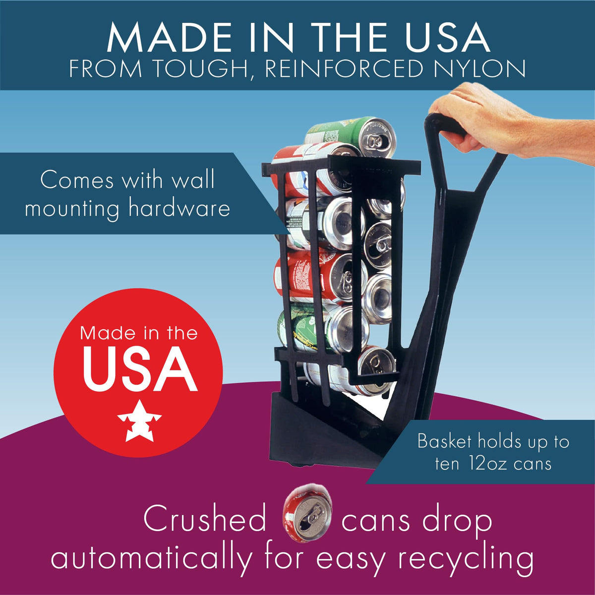 Wall Mounted 12oz Can Crusher K768