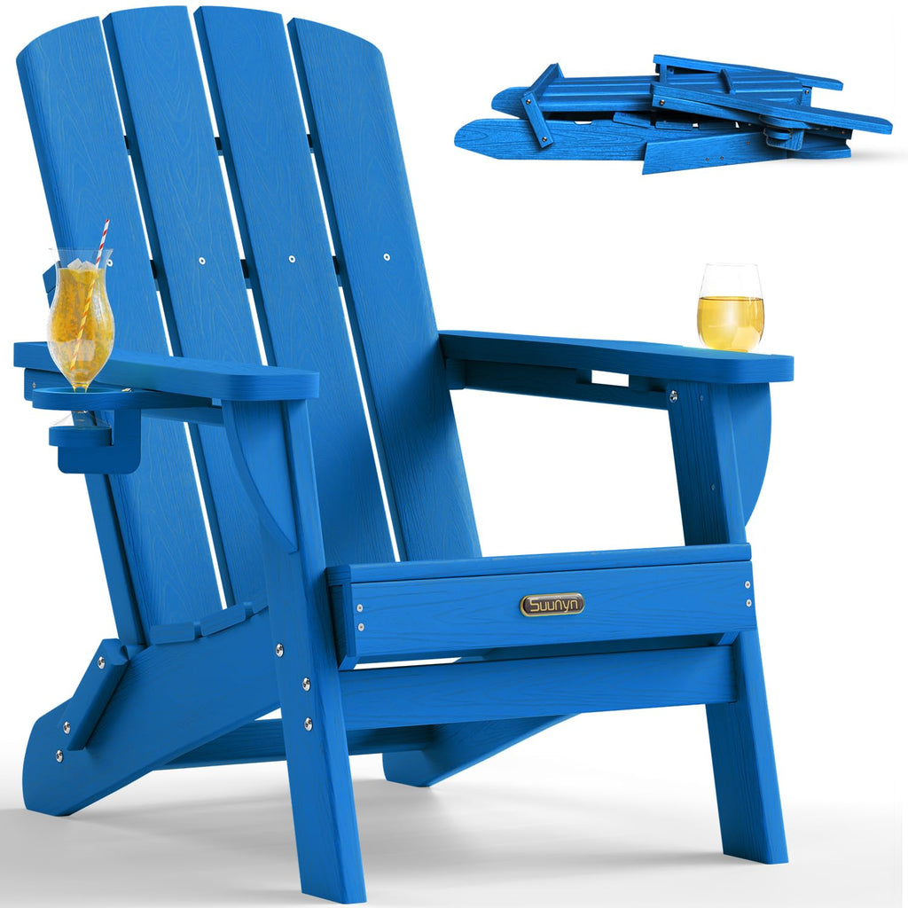 Folding Adirondack Chair with 2 Cup Holders N5573