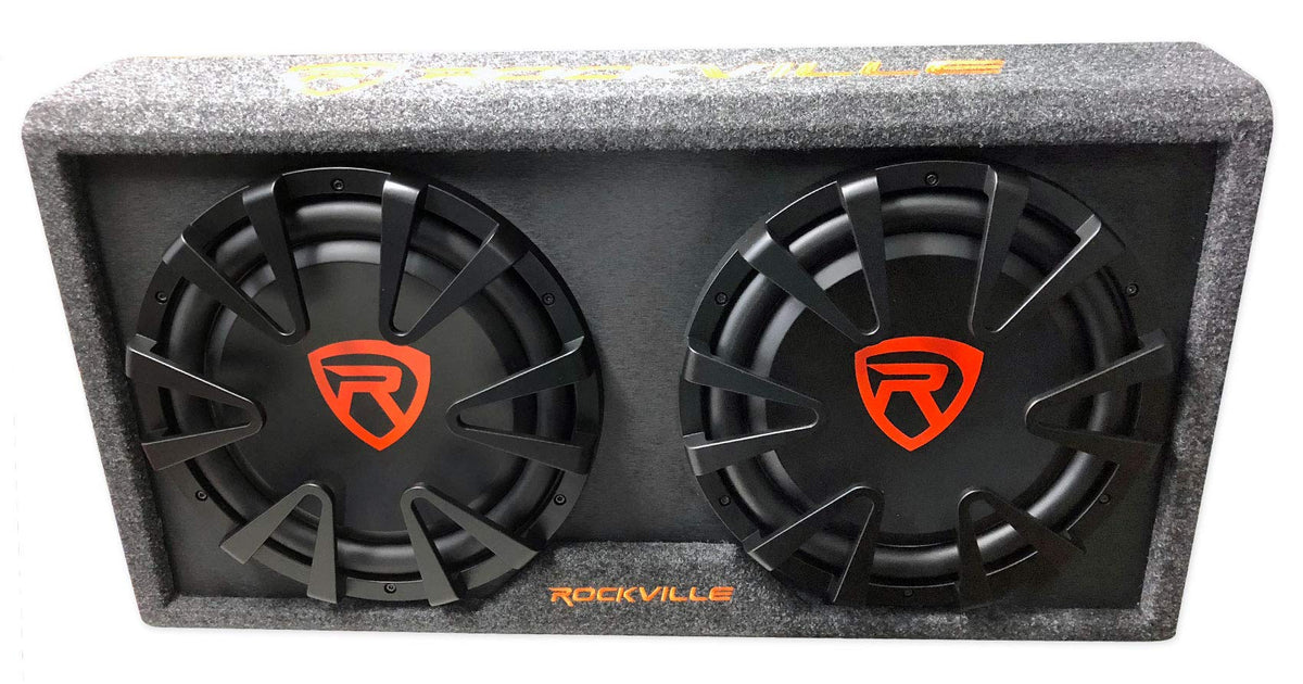 Dual 12" Slim Vented Powered Car Subwoofer Enclosure B10974