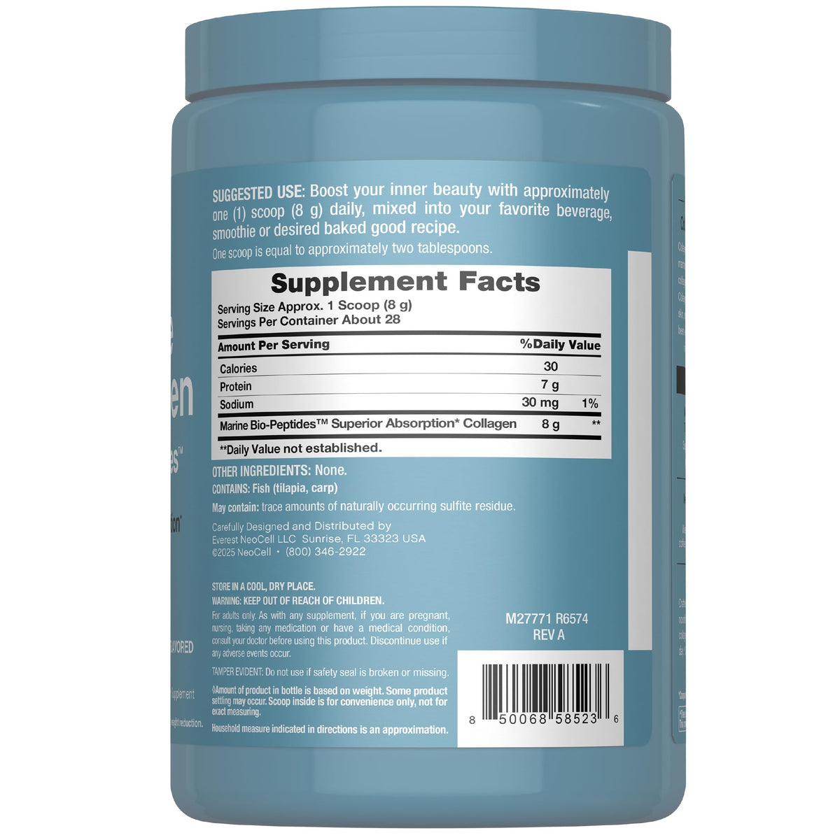 Marine Collagen Peptides Powder 8 oz Unflavored P66778
