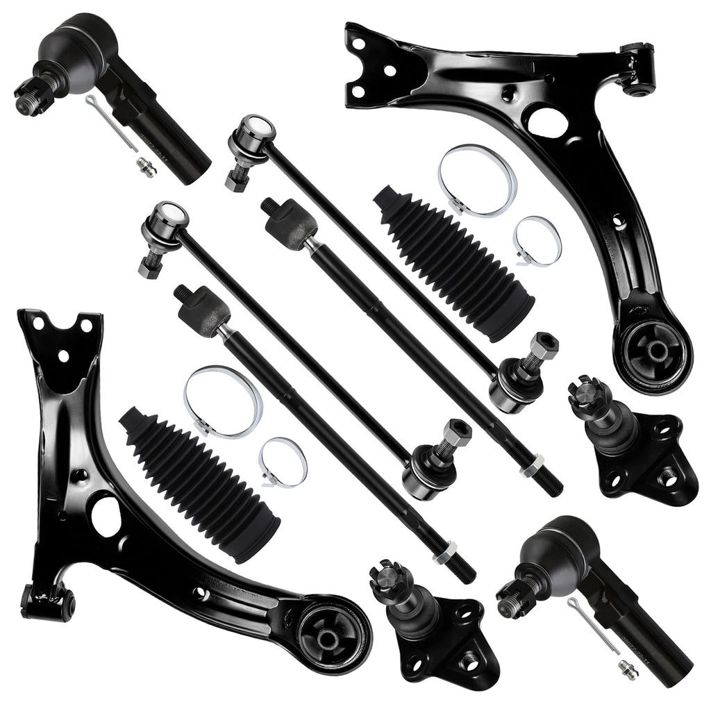 12pcs Front Suspension Kit Lower Control Arm Ball Joint Tie Rod End Sway Bar End Link S84906