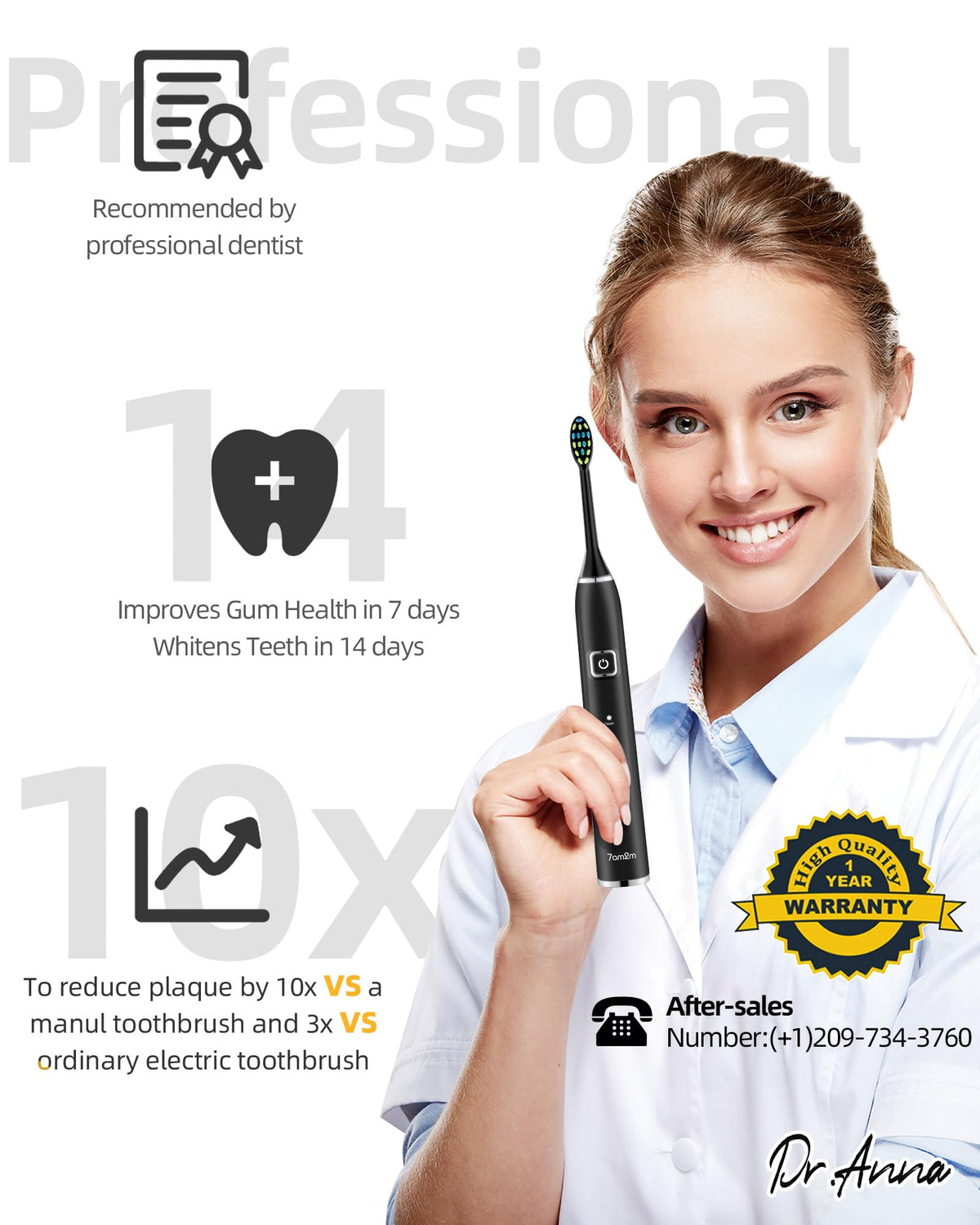Sonic Electric Toothbrush with 12 Brush Heads, 2 Pack B7623